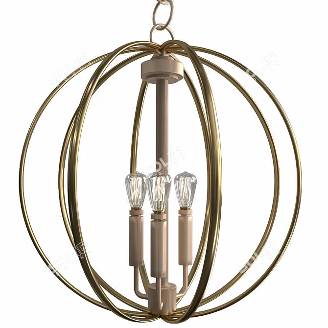 Elegant Glass Sphere Chandelier 3D model image 1