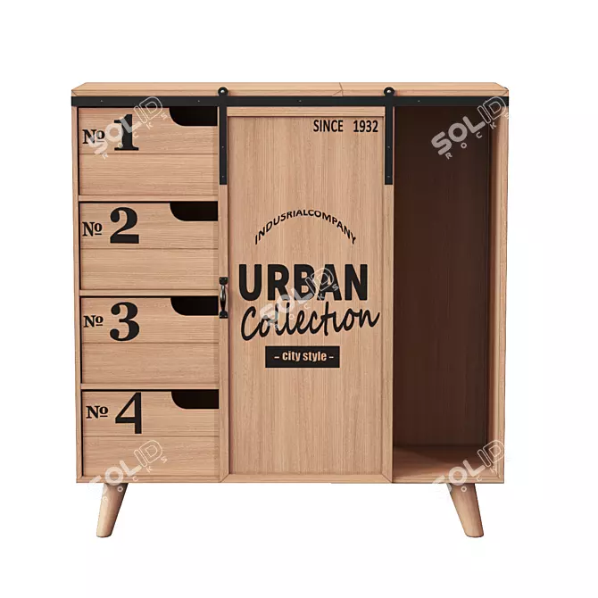 Woburn Du Monde 4-Drawer Wardrobe 3D model image 2