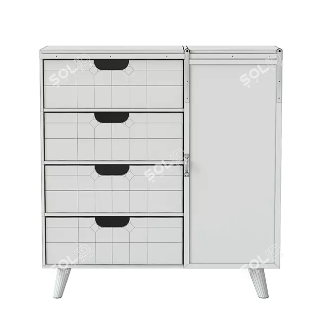 Woburn Du Monde 4-Drawer Wardrobe 3D model image 3