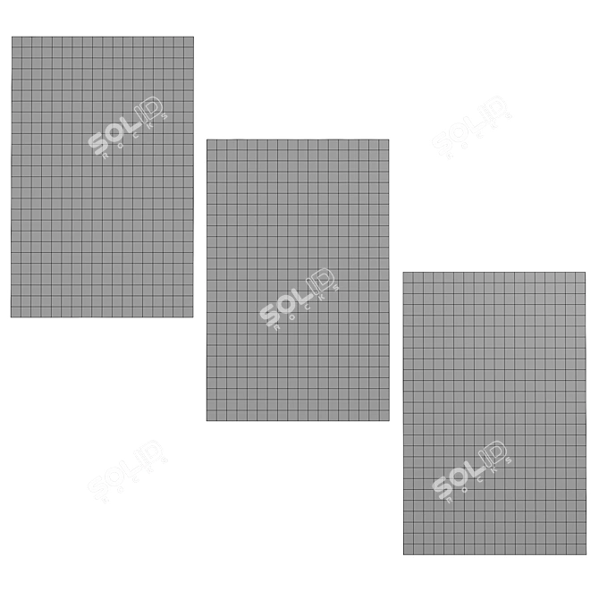 Elegant Gray Silk Wool Carpet 3D model image 3