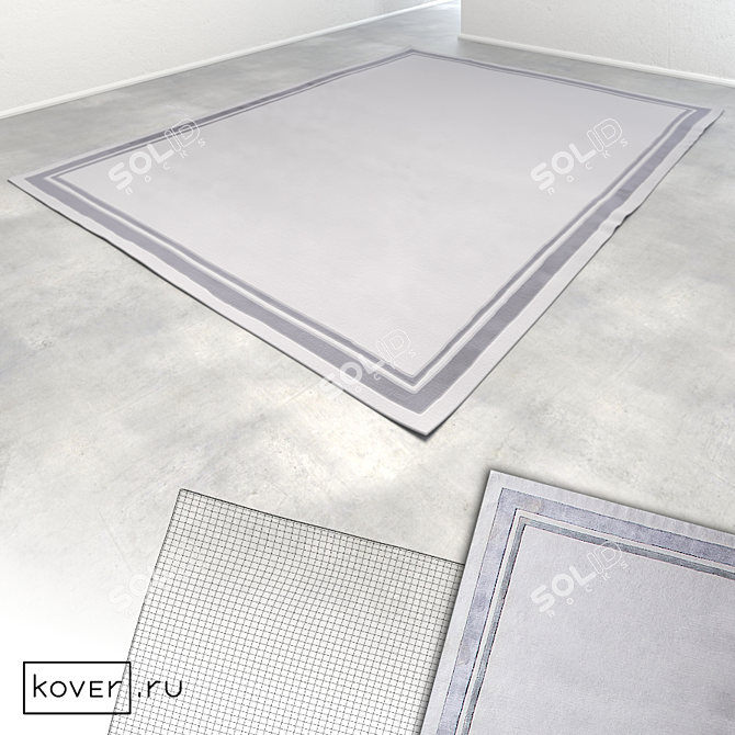 Artistic Graphic: "RUSSEL SQUARE" Double Combo-COL-2 Carpet 3D model image 2