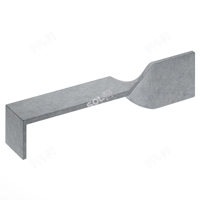 Modern Concrete Twisted Bench 3D model image 6