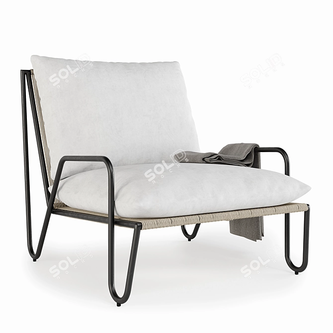 Coastal Comfort Outdoor Chair 3D model image 3