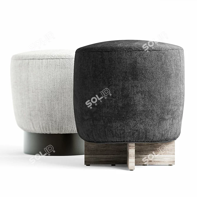 Comfortable Pouf By Belt & Cross 3D model image 1