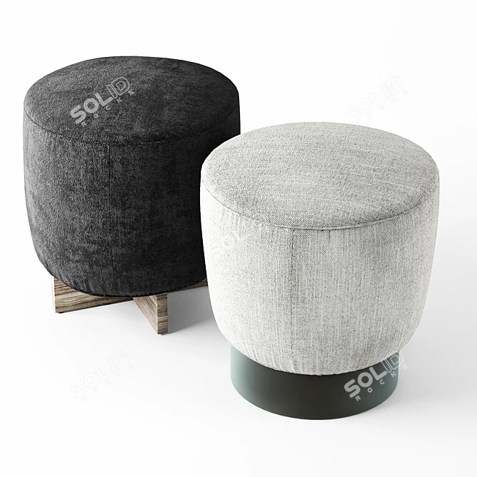 Comfortable Pouf By Belt & Cross 3D model image 3