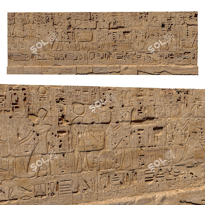 Ancient Egyptian Wall Replica 3D model image 1