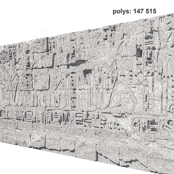 Ancient Egyptian Wall Replica 3D model image 2