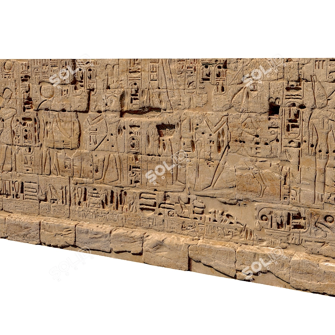 Ancient Egyptian Wall Replica 3D model image 4