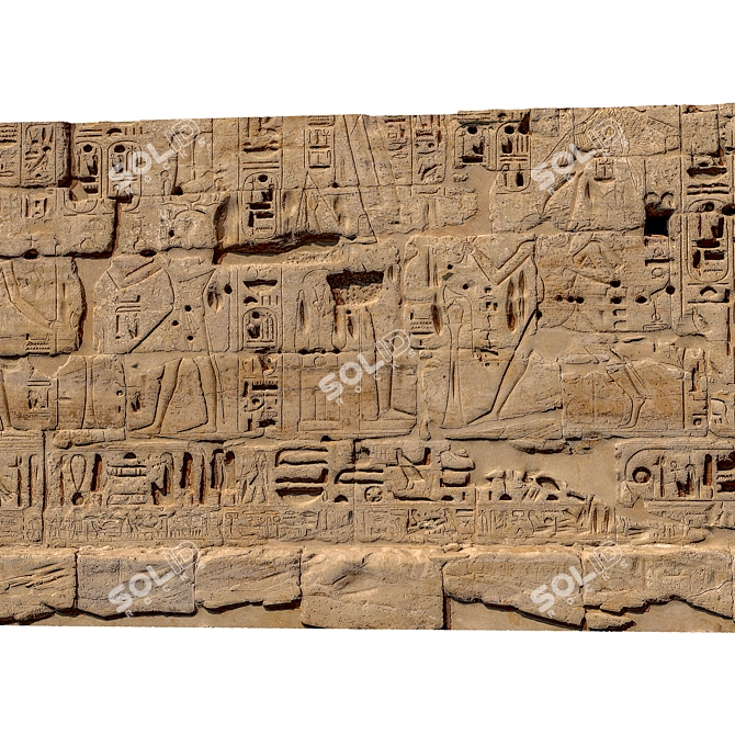 Ancient Egyptian Wall Replica 3D model image 5