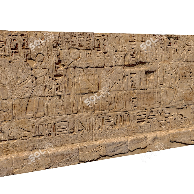 Ancient Egyptian Wall Replica 3D model image 6