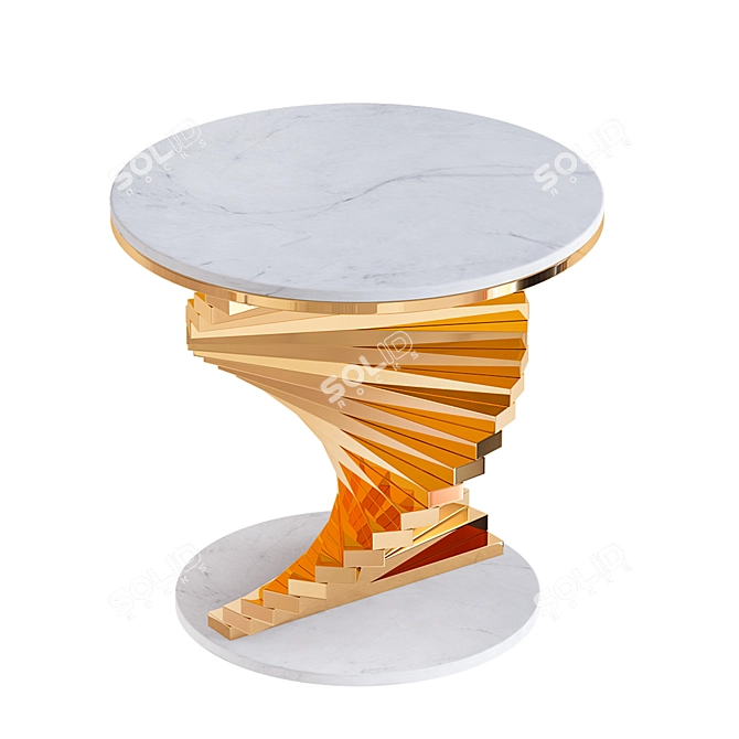 Sleek White Marble Side Table 3D model image 1