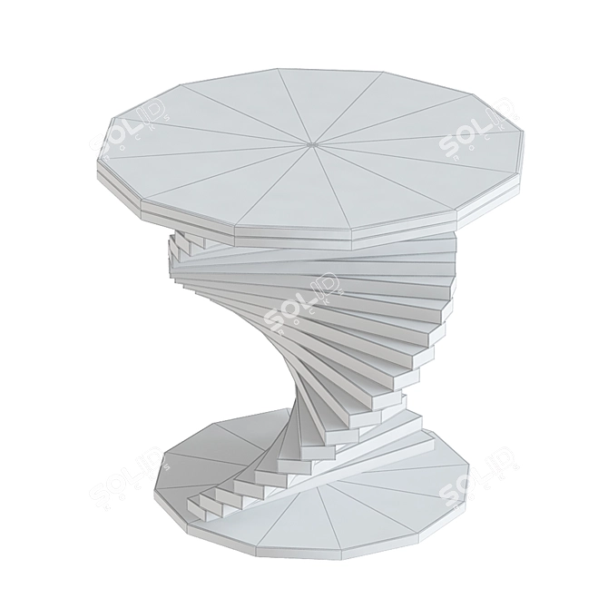 Sleek White Marble Side Table 3D model image 2