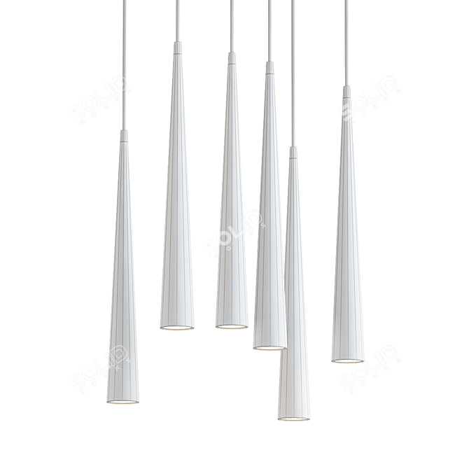 Sleek Dimmable LED Pendant 3D model image 2