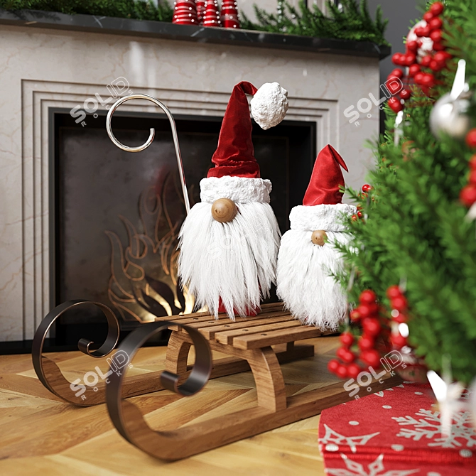 Christmas Tree Decor Set (Corona) 3D model image 2