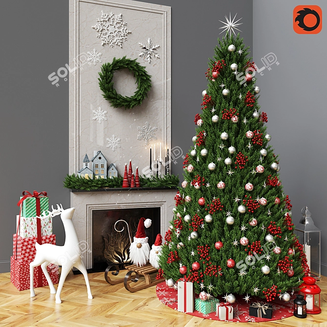 Christmas Tree Decor Set (Corona) 3D model image 8