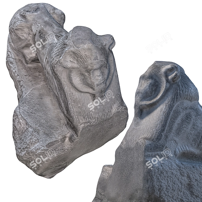 Ancient Egyptian Sculpture: Authentic 3D Model 3D model image 6
