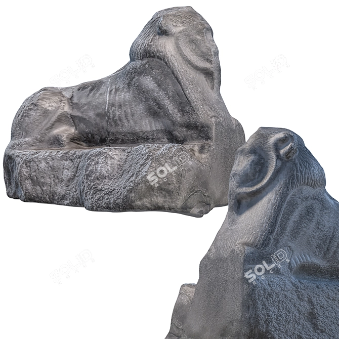 Ancient Egyptian Sculpture: Authentic 3D Model 3D model image 7