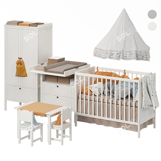 IKEA SUNDVIK Children's Furniture: 2 Colors, Timeless Style 3D model image 1