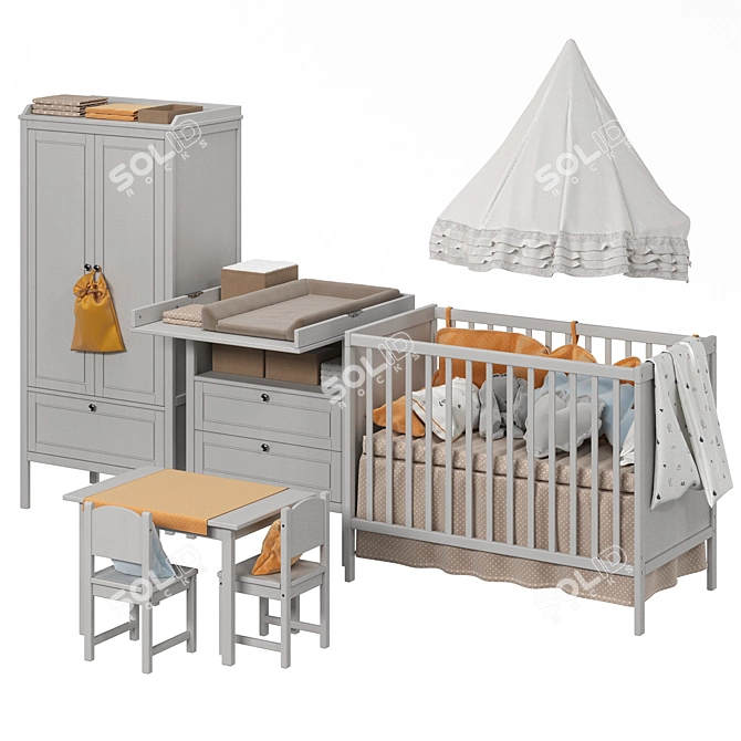 IKEA SUNDVIK Children's Furniture: 2 Colors, Timeless Style 3D model image 2