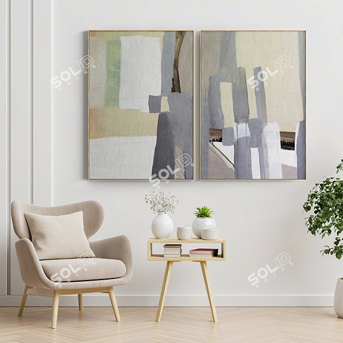 Elegant Frame Set for Interior Design 3D model image 2