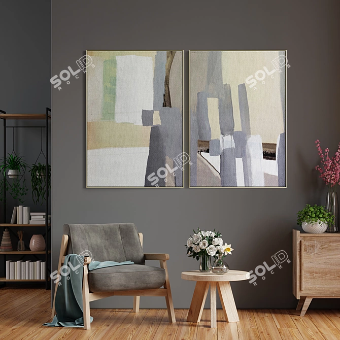 Elegant Frame Set for Interior Design 3D model image 4