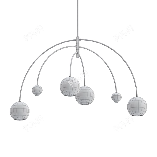 Elegant Willow Pendant 3D model image 2