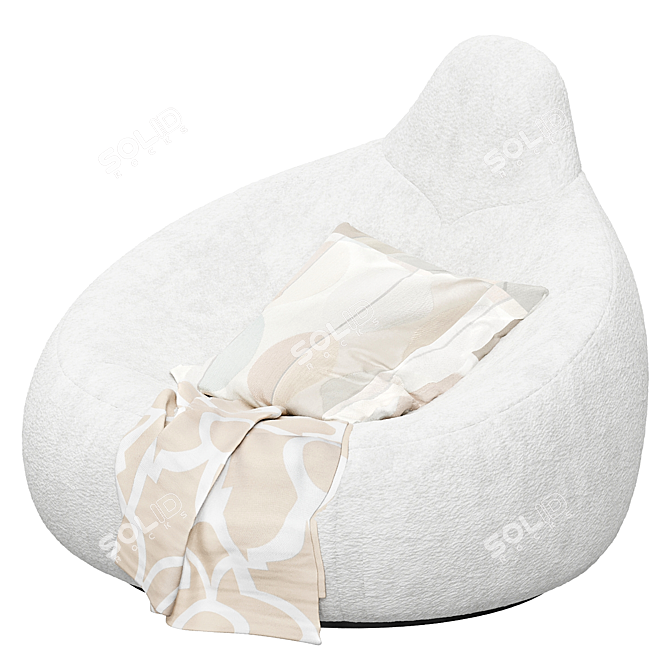 Cozy Chic: Ligne Roset Pumpkin Pouf 3D model image 3