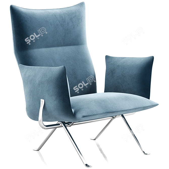 Elegant Fabric Officina Armchair 3D model image 1