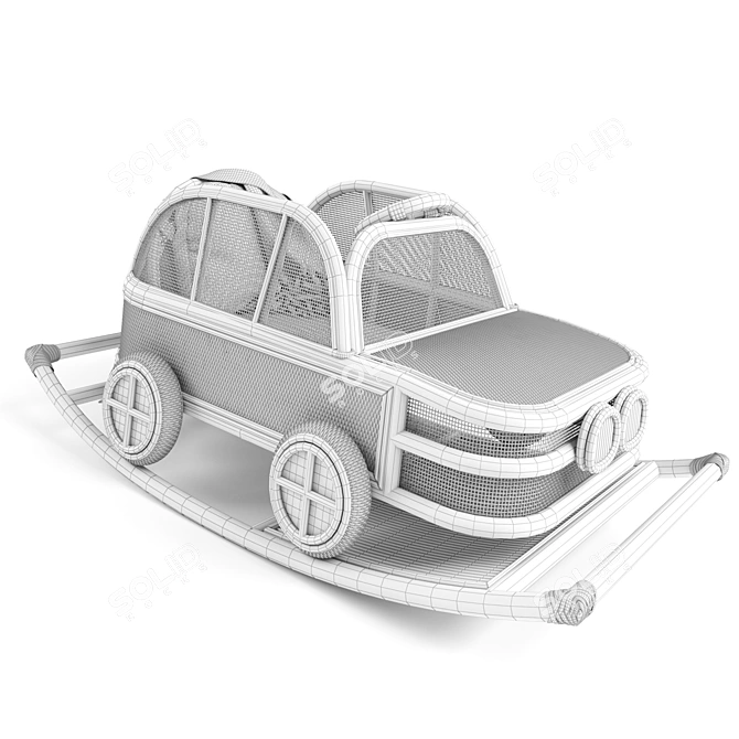 Ride in Style with Kids Rattan BMW 3D model image 3
