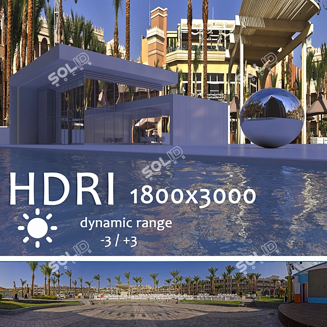 Egyptian Daytime HDRI: House with Pool 3D model image 1