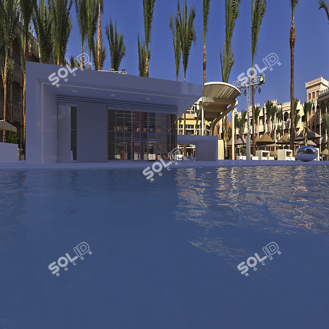 Egyptian Daytime HDRI: House with Pool 3D model image 2