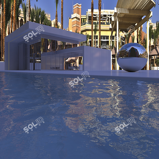 Egyptian Daytime HDRI: House with Pool 3D model image 7