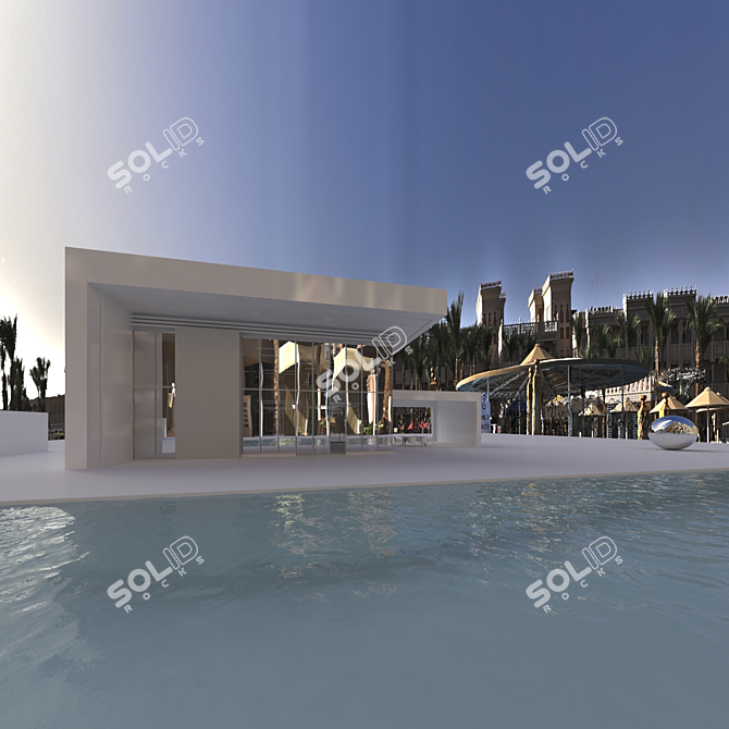 Title: Egyptian Poolside HDRI 3D model image 3