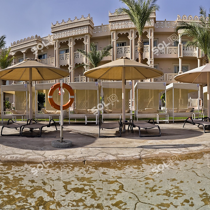 Title: Egyptian Poolside HDRI 3D model image 5