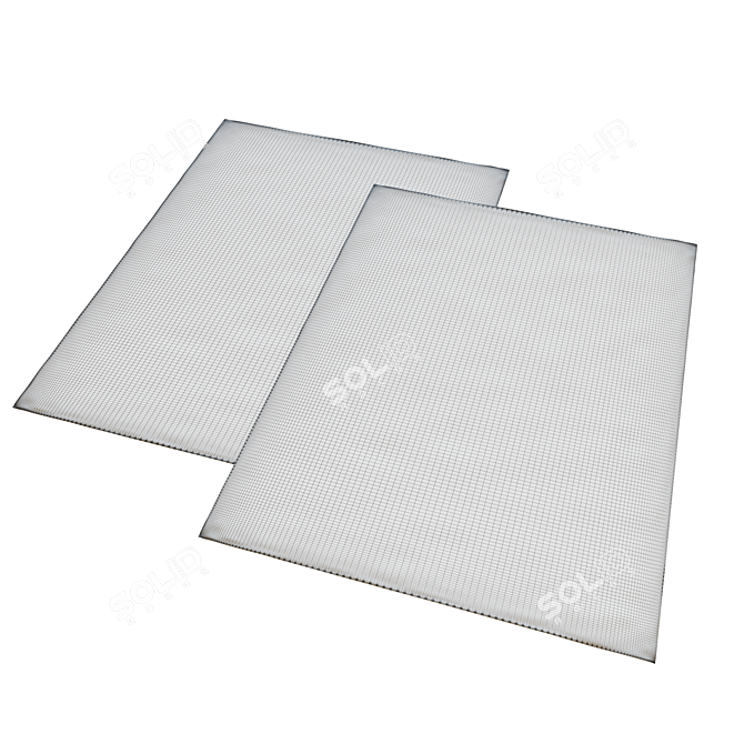 Cream Splash Rug Set - Large & Irregular 3D model image 2