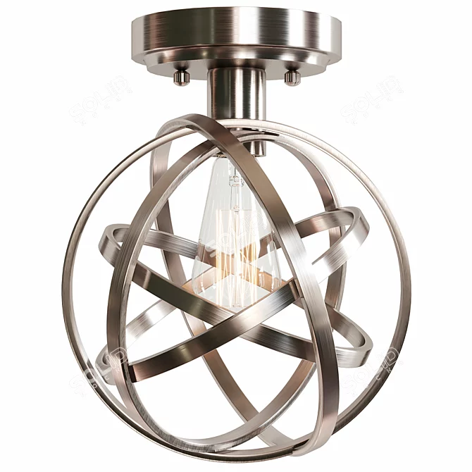 Industrial Atom LED Ceiling Light 3D model image 1