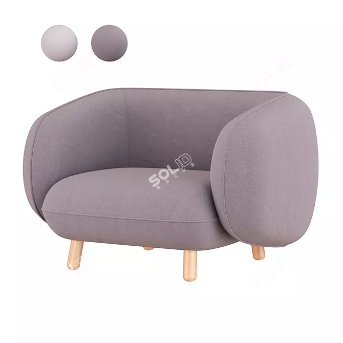 Sleek Basset Armchair: Contemporary Design 3D model image 1