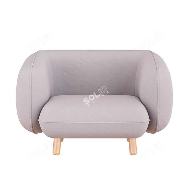 Sleek Basset Armchair: Contemporary Design 3D model image 2
