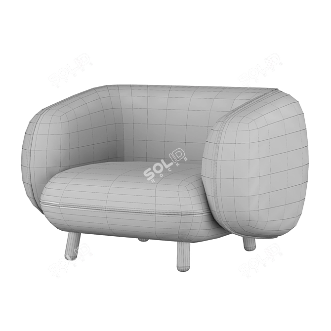 Sleek Basset Armchair: Contemporary Design 3D model image 4