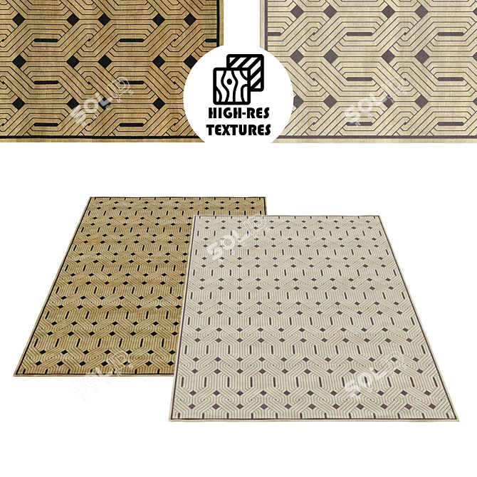 Geometric Bliss Rug Set 3D model image 1