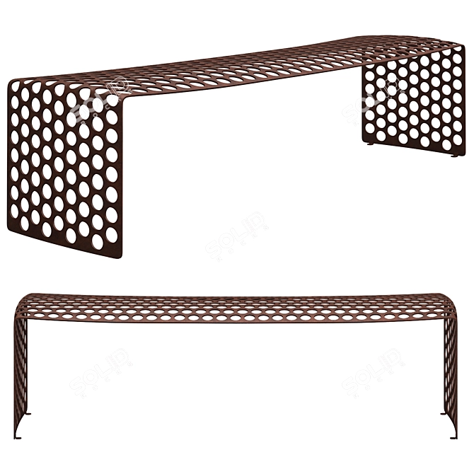 Oxyd Steel Bench: Sleek Design for Indoor & Outdoor 3D model image 1