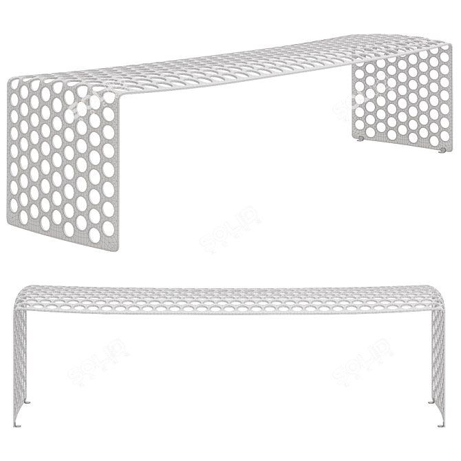 Oxyd Steel Bench: Sleek Design for Indoor & Outdoor 3D model image 2