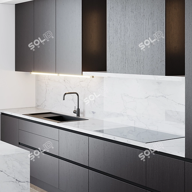 Modern Miele Kitchen: KM 6319 Hob Panel 3D model image 4