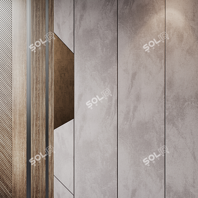 Title: Elegant Wall Panel with Headboard 3D model image 4