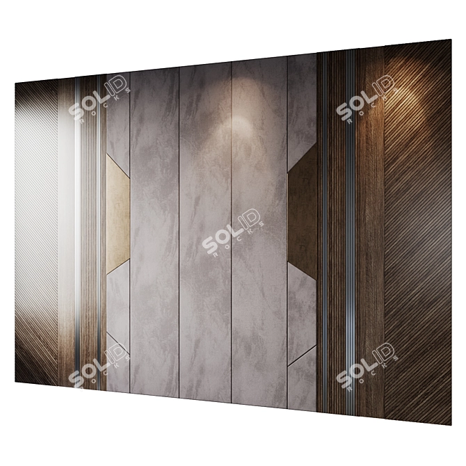 Title: Elegant Wall Panel with Headboard 3D model image 8