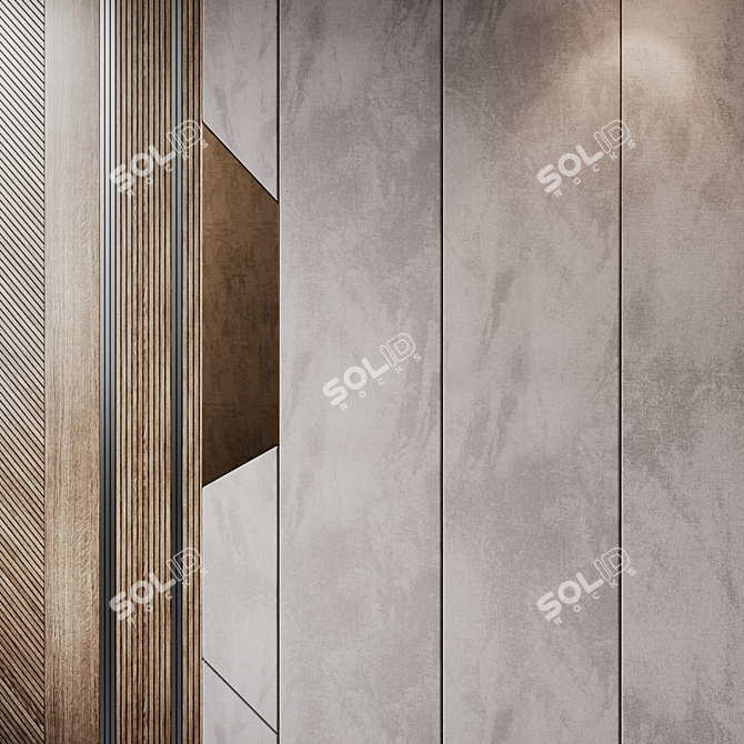 Title: Elegant Wall Panel with Headboard 3D model image 9
