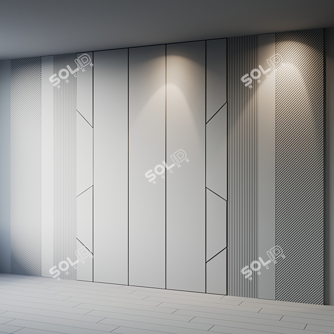 Title: Elegant Wall Panel with Headboard 3D model image 10