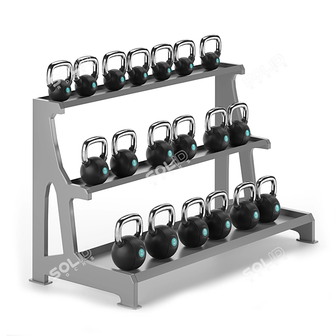 Gym-Tools Fitness Kettlebell Set 3D model image 3