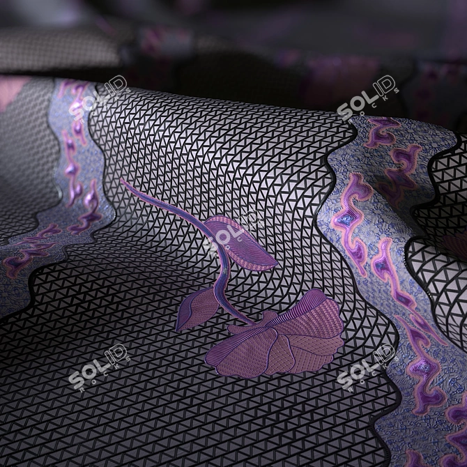 Elegant Lace Embroidery Texture 3D model image 3