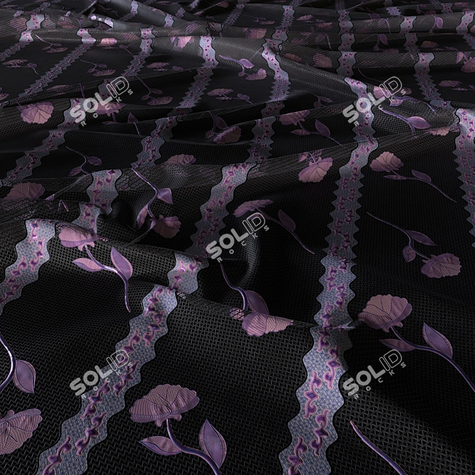 Elegant Lace Embroidery Texture 3D model image 7